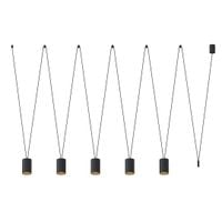 Wisząca lampa salonowa More Tone 7817 loftowe tuby czarne złote