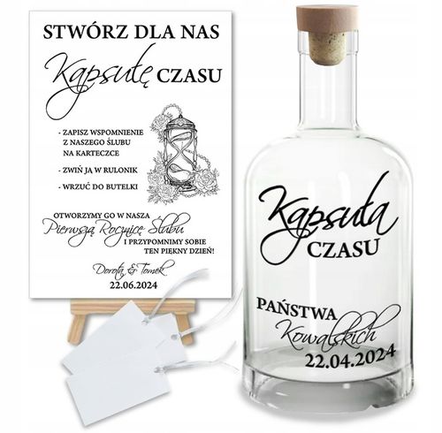 Księga Gości Butelka LIST W BUTELCE Wesele Ślub Chrzest Komunia z GRAWEREM na Arena.pl