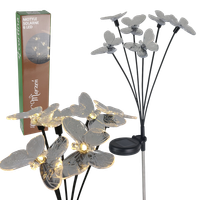 LAMPA SOLARNA MOTYLKI 6 LED WBIJANA LAMPKI 71 CM CZUJNIK MOTYL OZDOBNE
