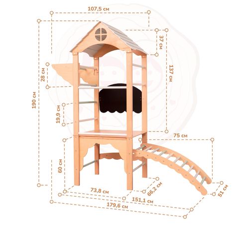 domowy plac zabaw Tower - drewno-pastel na Arena.pl