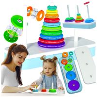 Komplet 10szt pierścieni gra logiczna układanka edukacyjna sorter hanoi gra