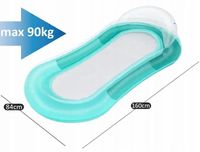 MATERAC DMUCHANY DO PŁYWANIA PONTON PŁYWAJĄCY DO BASENU NAD WODĘ 160X75 cm