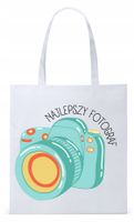 Dla Fotografa Fotografki Torba Eco Biała Shopper Z Nadrukiem Ze Zdjęciem