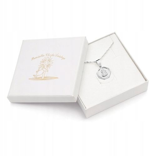 ŁAŃCUSZEK SREBRNY SINGAPUR 925 MEDALIK D356 CHRZEST 45CM na Arena.pl