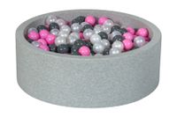 Suchy basen dla dziecka z piłeczkami 450szt (perłowy, pudrowy róż, szary)