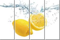 120CM 80 OBRAZ 4 ELEM CYTRYNOWE CHLUPNIĘCIE ŚCIENNY