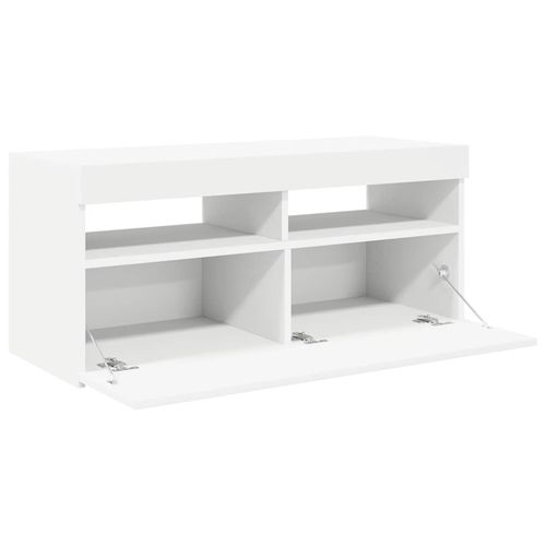 Szafka pod TV z oświetleniem LED, biała, 90x35x40 cm na Arena.pl