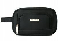 Kosmetyczka podróżna męska materiałowa mała saszetka czarna Bellugio