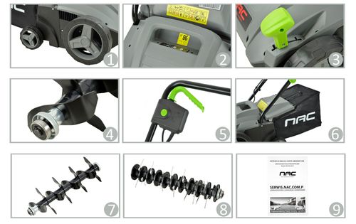 WERTYKULATOR AERATOR NAC SCE150-32-W 1500 W 2 WAŁKI SZER. 32 CM 2 FUNKCJE na Arena.pl