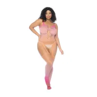 mapele floral ombre bodystocking queen size sunset kolorowy wzor