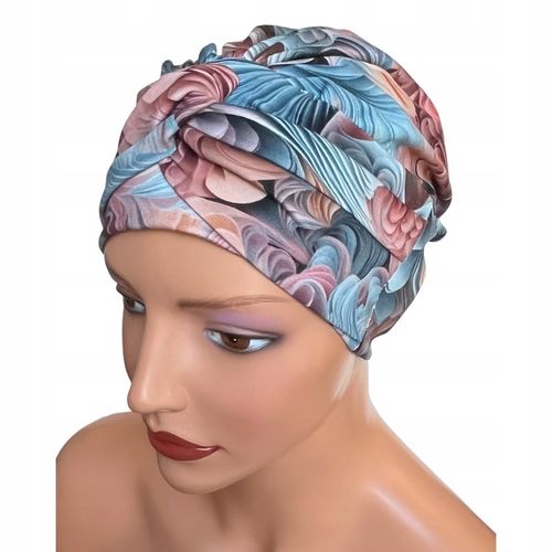 Marszczona czapka damska Sara 413 turban z bawełny także po chemioterapii na Arena.pl