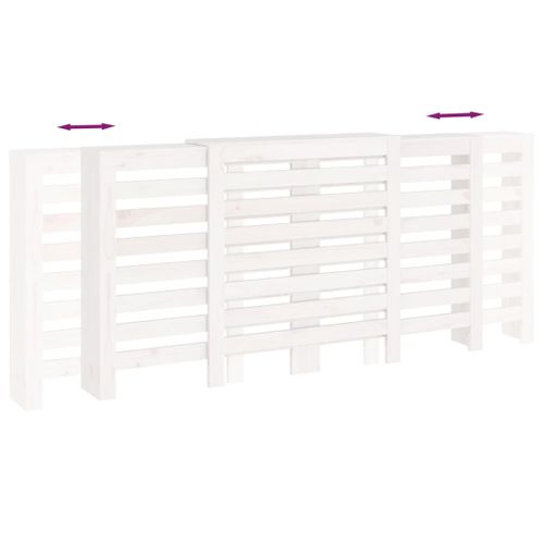 Osłona grzejnika, biała, 210x21x85 cm, lite drewno sosnowe na Arena.pl