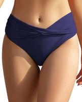 Majtki kąpielowe damskie figi wyszczuplające wysoki stan granatowe XXL