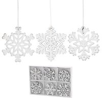 BOMBKI NA CHOINKĘ BIAŁE ŚNIEŻYNKI ZAWIESZKI CHOINKOWE 4,5cm KOMPLET 18szt