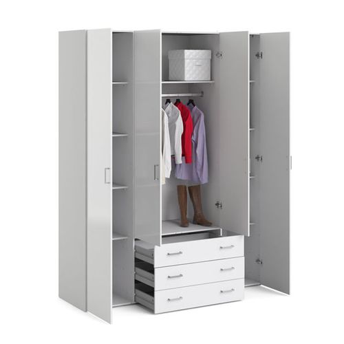 SPACE biała szafa 4+3 wysoki połysk na Arena.pl