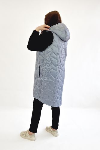 Kamizelka Pikowana Długa Plus Size Popielata 48 na Arena.pl