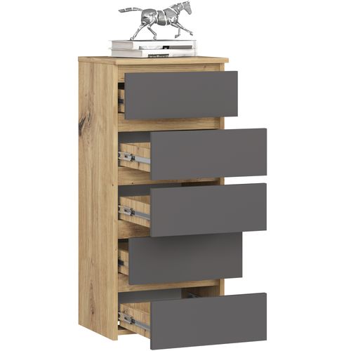 Komoda CL5 40 cm 5 szuflad - dąb artisan szara na Arena.pl