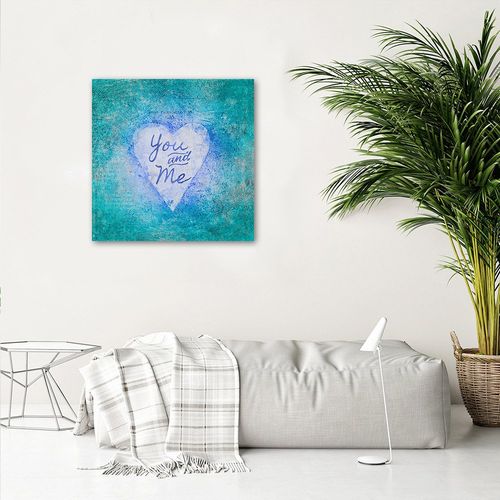 Deco Panel, Niebieskie serce i napis 80x80 na Arena.pl