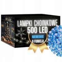 LAMPKI CHOINKOWE 500 LED NIEBIESKIE 38M ŚWIATEŁKA NA CHOINKĘ LED ZEWNĘTRZNE