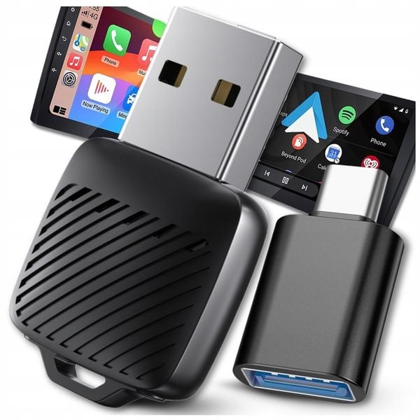 Mini Bezprzewodowy Adapter 2w1 CarPlay Android Auto WiFi Bluetooth zdjęcie 1