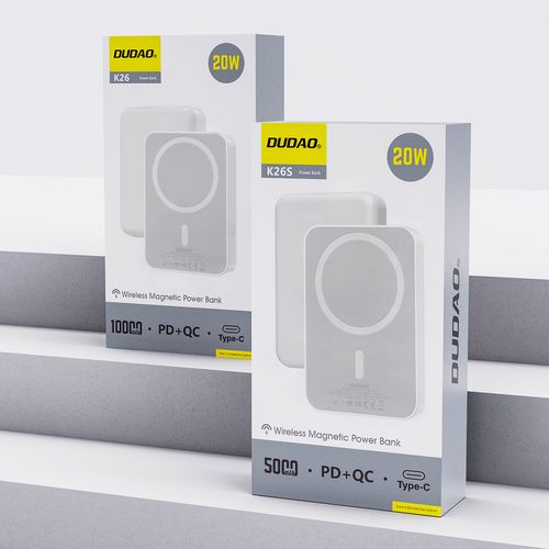 Powerbank K26 10000mAh 20W USB-A / USB-C / MagSafe - biały na Arena.pl