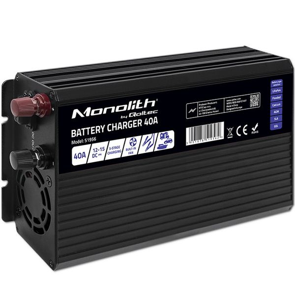 Inteligentna ładowarka do akumulatorów LiFePO4 AGM GEL SLA 40A 12V zdjęcie 10