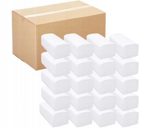 Ręcznik Papierowy GRUBY ZZ BIAŁA MAKULATURA 21x23 4000 LISTKÓW 20 x 200 H21 na Arena.pl
