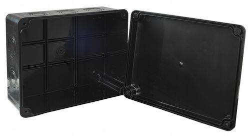 CZARNA PUSZKA INSTALACYJNA HERMETYCZNA ELEKTRYCZNA OBUDOWA 190X150X80 na Arena.pl