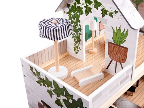 Domek dla Lalek Drewniany XXL Duży Meble Mebelki Oświetlenie LED Akcesoria na Arena.pl