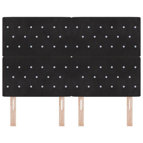 Wezgłowie Aksamitne Argyle Z zagłówkiem Czarny 140 cm Aksamit na Arena.pl
