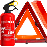 Gaśnica 1kg SAMOCHODOWA Proszkowa Samochodowa TRÓJKĄT Ostrzegawczy MicroFold