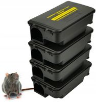4X DUŻY KARMNIK NA TRUTKĘ STACJA DERTYZACYJNA NA MYSZY SZCZURY Z NADRUKIEM