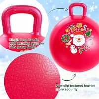 Piłka do Skakania dla Dzieci z Uchwytem motyw świąteczny