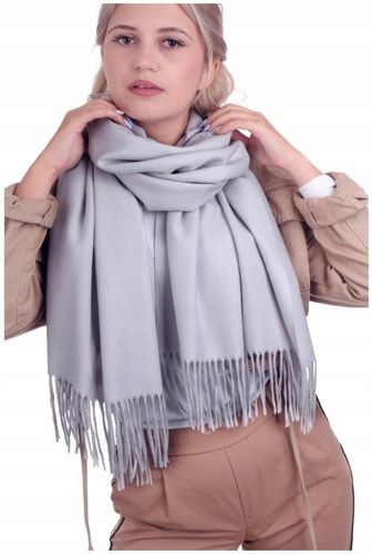 SZAL DAMSKI CHUSTA DUŻY CIEPŁY Szalik SZARY na Arena.pl
