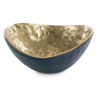 Misa dekoracyjna metalowa PEDRO 22X21X10 granatowa + złota