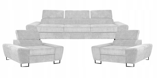 Zestaw mebli wypoczynkowych salonu Savio Sofa 3os fotele beż Family Meble na Arena.pl