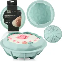 FORMA SILIKONOWA DO DESERÓW 3D OKRĄGŁA 21 x 21 CM MUS CIASTO LODY DO BABKI