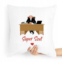 Poduszka Prezent Dla Szefa Super Szef Z Nadrukiem Ze Zdjęciem