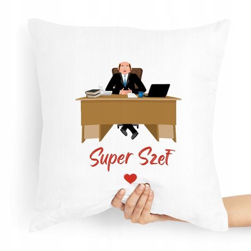 Poduszka Prezent Dla Szefa Super Szef Z Nadrukiem Ze Zdjęciem na Arena.pl