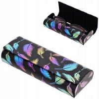 Damskie ETUI NA OKULARY korekcyjne przeciwsłoneczne Holograficzne Pióra