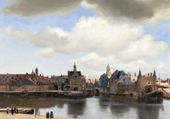 Plakat 100x70cm View of Delft, Vermeer Vintage do Salonu