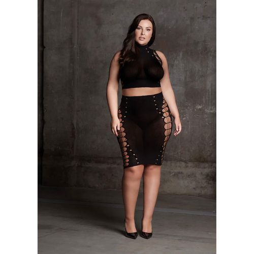 Kala Xxxvii - Two Piece With Turtleneck, Crop Top And Skirt - Plus Size na Arena.pl