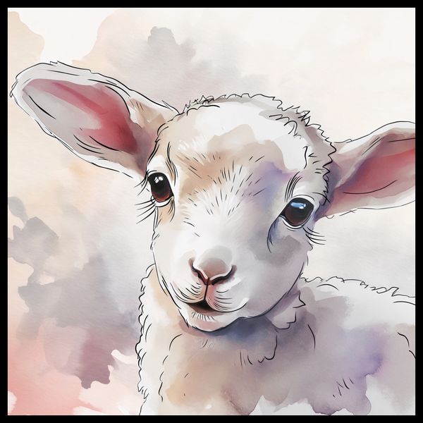 Plakat 80x80cm Mała Owieczka zdjęcie 2
