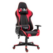 Fotel Gamingowy PlayMaker Black/Red Tkanina, regulacja podłokietników