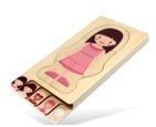 Puzzle drewniane budowa ciała montessori dziewczynka