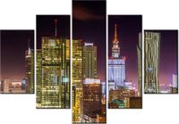 105CM 150CM OBRAZ 5 ELEM DOM KULTURY NOCĄ DRUK