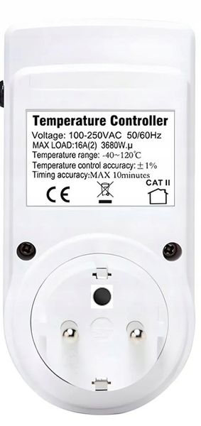 TERMOSTAT REGULATOR TEMPERATURY - GNIAZDO SIECIOWE 230V 3680W zdjęcie 4