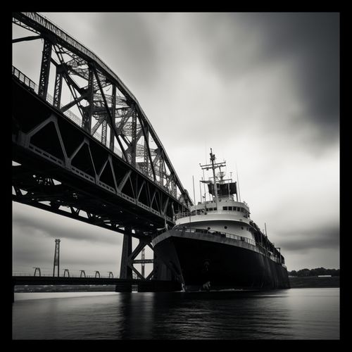 Plakat 40x40cm Statek przy Moście na Arena.pl