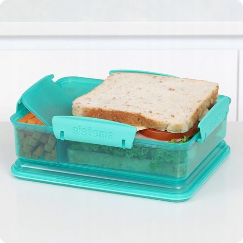 ŚNIADANIÓWKA POJEMNIK lunchbox z Przegródkami snack duo 975ml to-go Sistema na Arena.pl