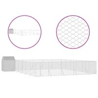 Kojec dla psa z dachem, srebrny, 12x12x2,5 m stal galwanizowana